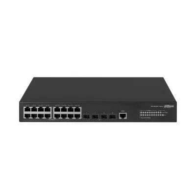 Dahua DH-AS4300-16GT4GF Switch de red gestionado L2/L2+, 16 puertos Gigabit Ethernet RJ-45, 4 puertos SFP, Negro, para montaje en rack