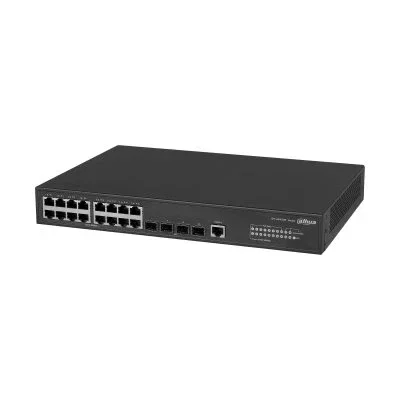 Dahua DH-AS4300-16GT4GF Switch de red gestionado L2/L2+, 16 puertos Gigabit Ethernet RJ-45, 4 puertos SFP, Negro, para montaje en rack