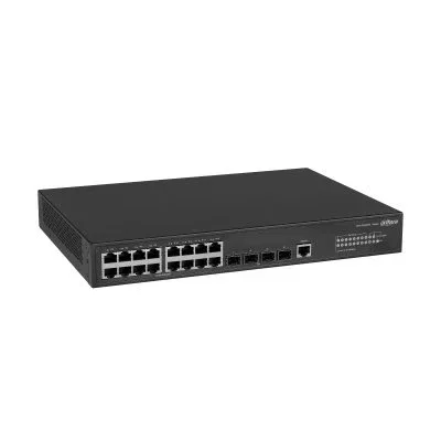 Dahua DH-AS4300-16GT4GF Switch de red gestionado L2/L2+, 16 puertos Gigabit Ethernet RJ-45, 4 puertos SFP, Negro, para montaje en rack