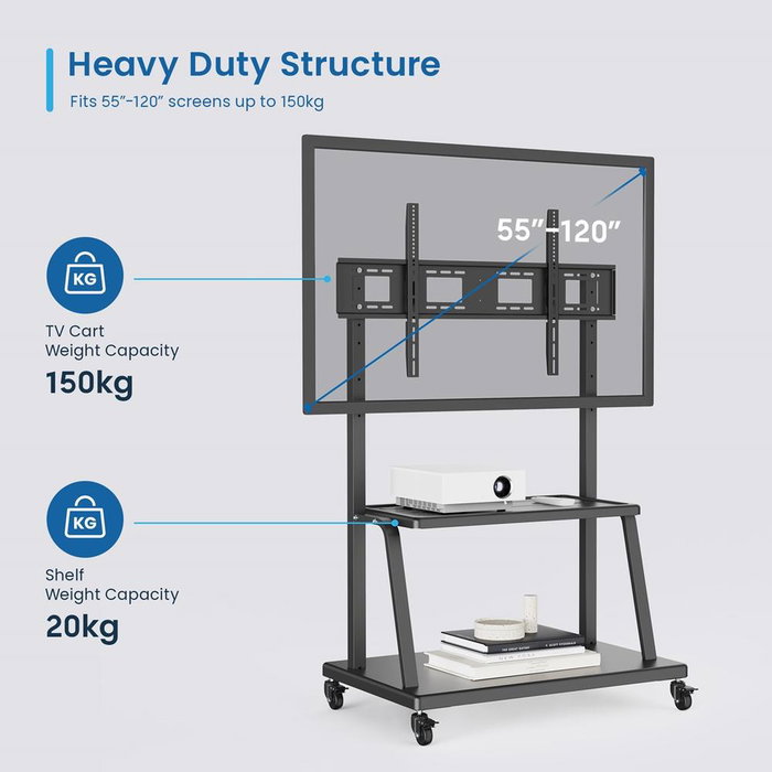 Ewent Soporte Móvil para TV de 55 a 120" y 120kg