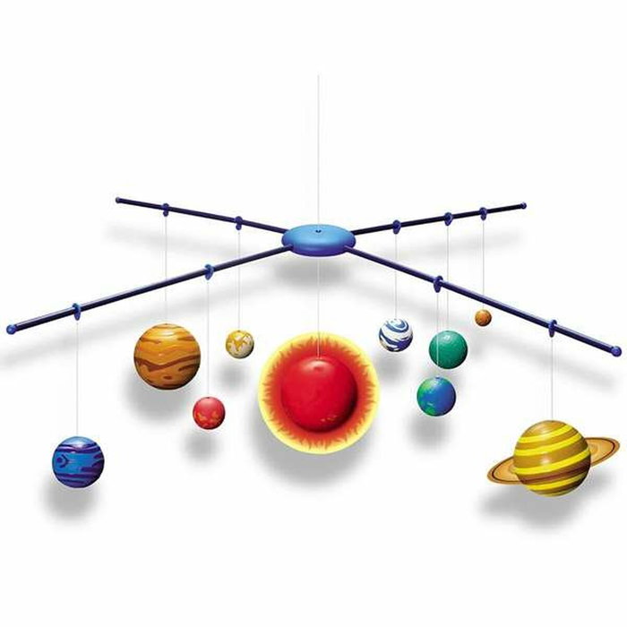 Hape Móvil 3D Sistema Solar con Efecto Fluorescente con Kit de Pintura