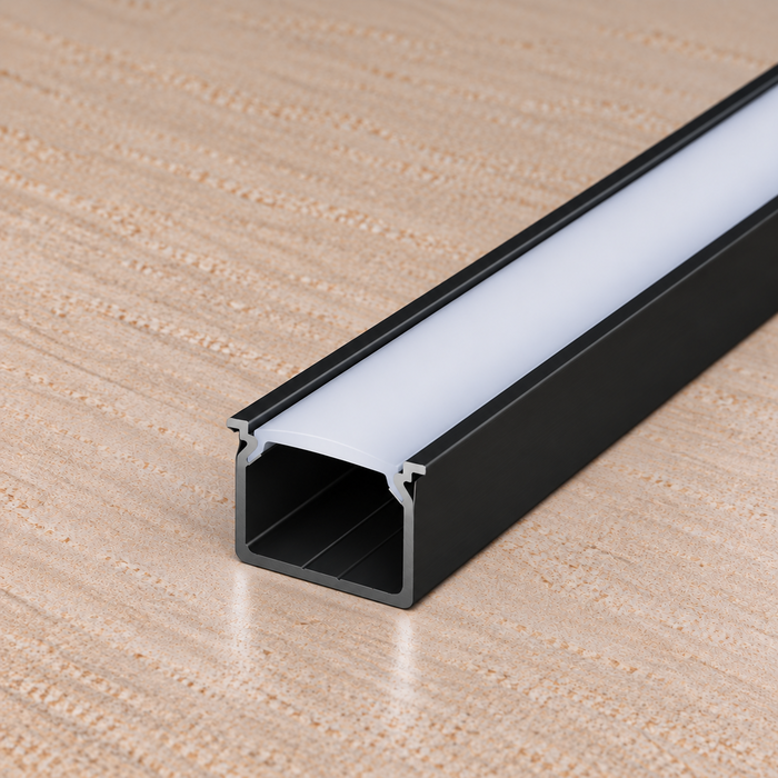 KIMERA Perfil de Aluminio KIMERA-HELSE Anodizado Negro con Difusor Opal y Tapones, 2,02m KIMERA Perfil de Aluminio KIMERA-HELSE Anodizado Negro con Difusor Opal y Tapones, 2,02m