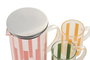 DKD Home Decor Set de 3 Jarras de Cristal e Inox con Rayas, 1,2L