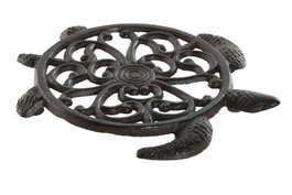DKD Home Decor Salvamantel de Hierro Colado Tortuga Negro y Marrón