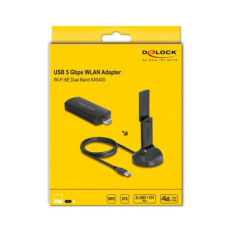 DeLOCK Adaptador Wi-Fi 6E Dualband WLAN USB AX5400 12774 DeLOCK Adaptador Wi-Fi 6E Dualband WLAN USB AX5400 12774