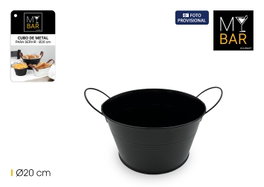 Inde Cubo de Metal Negro con Asa Redondo 19.7 cm x 14 cm x 25 cm (18 Unidades)