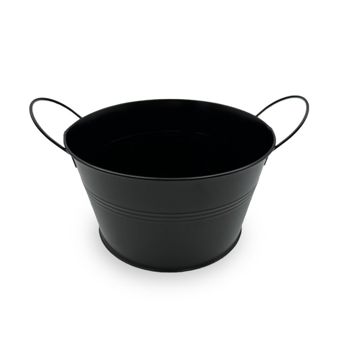 Inde Cubo de Metal Negro con Asa Redondo 19.7 cm x 14 cm x 25 cm (18 Unidades)