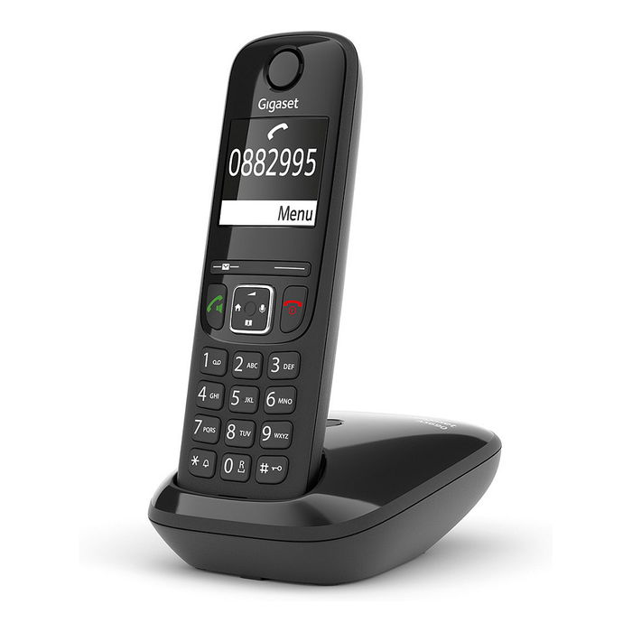 Gigaset AS690 Teléfono Inalámbrico DECT/Analógico, Pantalla 2", Altavoz, 100 Entradas, Negro