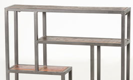 Giner y Colomer Estantería de Madera de Mango Maciza Natural 80x80x18 cm Negro