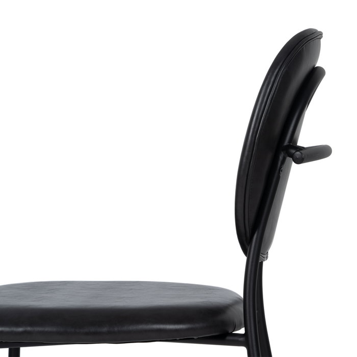 Silla Negro Pu/Metal Salón 48 X 53 X 84 cm (Set de 2) Silla Negro Pu/Metal Salón 48 X 53 X 84 cm (Set de 2)