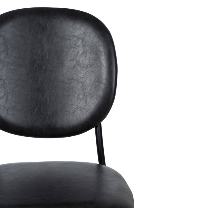 Silla Negro Pu/Metal Salón 48 X 53 X 84 cm (Set de 2) Silla Negro Pu/Metal Salón 48 X 53 X 84 cm (Set de 2)