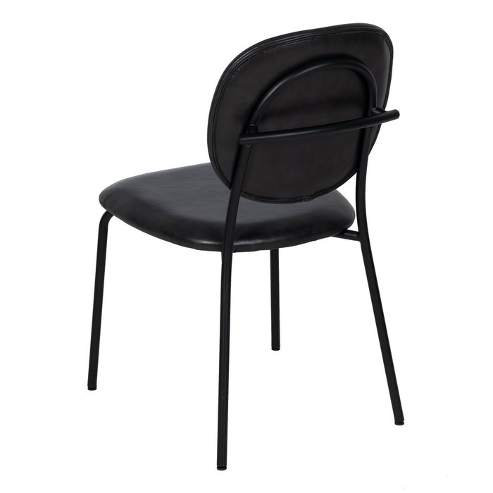 Silla Negro Pu/Metal Salón 48 X 53 X 84 cm (Set de 2) Silla Negro Pu/Metal Salón 48 X 53 X 84 cm (Set de 2)