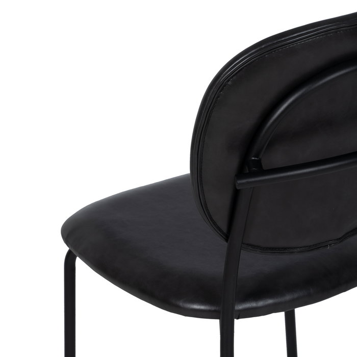 Silla Negro Pu/Metal Salón 48 X 53 X 84 cm (Set de 2) Silla Negro Pu/Metal Salón 48 X 53 X 84 cm (Set de 2)