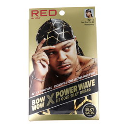 Red Kiss Power Wave Lit Silky Durag Honeyc Gorro de tela gruesa reforzada con construcción duradera