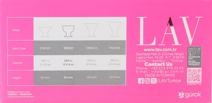 Lav Set 6 Copas Helado Helado Lav 280 cc (4 Cajas)