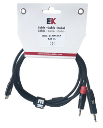 Cable Ek Audio Usb-C Minijack Macho X 2 Mono 1,8 m