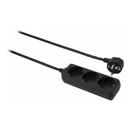 Helos CLASSIC Regleta de enchufes, 3 salidas, Negro, 5 m
