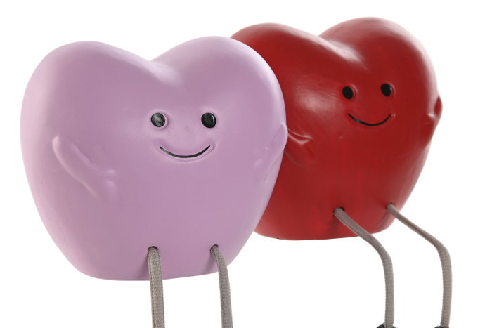 DKD Home Decor Hucha de Dolomita Surtido de 2 Unidades Rojo y Rosa