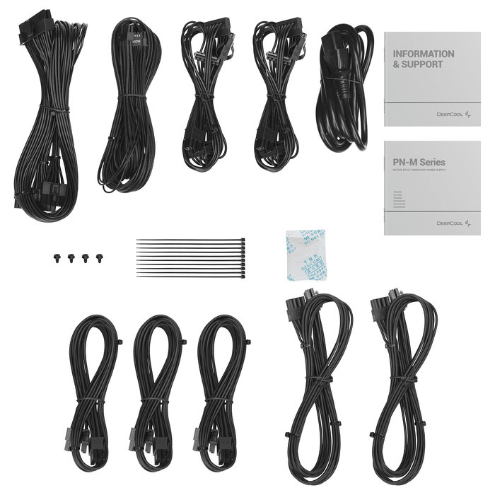 DeepCool PN850-M 850W Fuente de Alimentación ATX 3.1 80 Plus Gold Totalmente Modular, 1x Conector 16-Pin PCIe, 3x Conectores PCIe (6+2 Pin), 8x SATA, Ventilador de 120mm FDB, Negro DeepCool PN850-M 850W Fuente de Alimentación ATX 3.1 80 Plus Gold Totalmente Modular, 1x Conector 16-Pin PCIe, 3x Conectores PCIe (6+2 Pin), 8x SATA, Ventilador de 120mm FDB, Negro