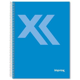 Imprex Cuaderno Espiral Tapa Forrada Folio 80H 90Gr 4x4 Azul (Set de 4) (Set de 4)