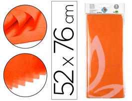Liderpapel Papel Seda 52x76cm 18g/m2 Naranja Bolsa 5 Hojas