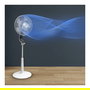 Rowenta VU5690 Stand Fan Turbo Silence Extreme - Ventilador de Piso, Oscilante, 5 Aspas, 40 cm, 35 dB, 3990 m³/h, Blanco y Negro