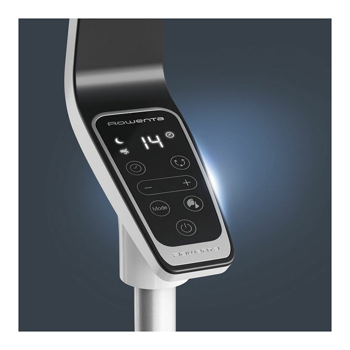 Rowenta VU5690 Stand Fan Turbo Silence Extreme - Ventilador de Piso, Oscilante, 5 Aspas, 40 cm, 35 dB, 3990 m³/h, Blanco y Negro