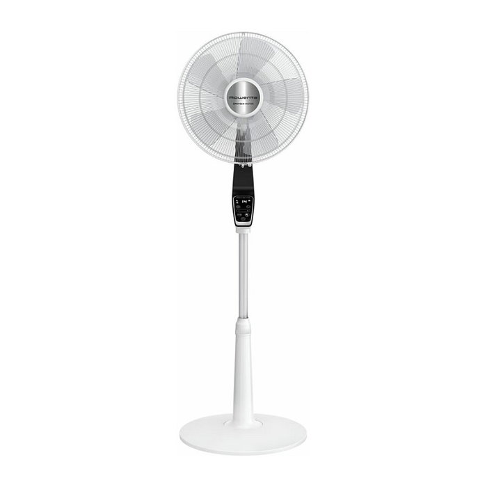 Rowenta VU5690 Stand Fan Turbo Silence Extreme - Ventilador de Piso, Oscilante, 5 Aspas, 40 cm, 35 dB, 3990 m³/h, Blanco y Negro
