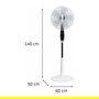 Rowenta VU5690 Stand Fan Turbo Silence Extreme - Ventilador de Piso, Oscilante, 5 Aspas, 40 cm, 35 dB, 3990 m³/h, Blanco y Negro