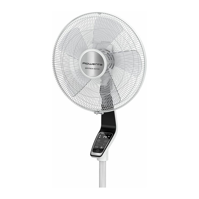 Rowenta VU5690 Stand Fan Turbo Silence Extreme - Ventilador de Piso, Oscilante, 5 Aspas, 40 cm, 35 dB, 3990 m³/h, Blanco y Negro