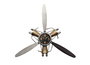DKD Home Decor Reloj de Pared Hélice Avión Plateado