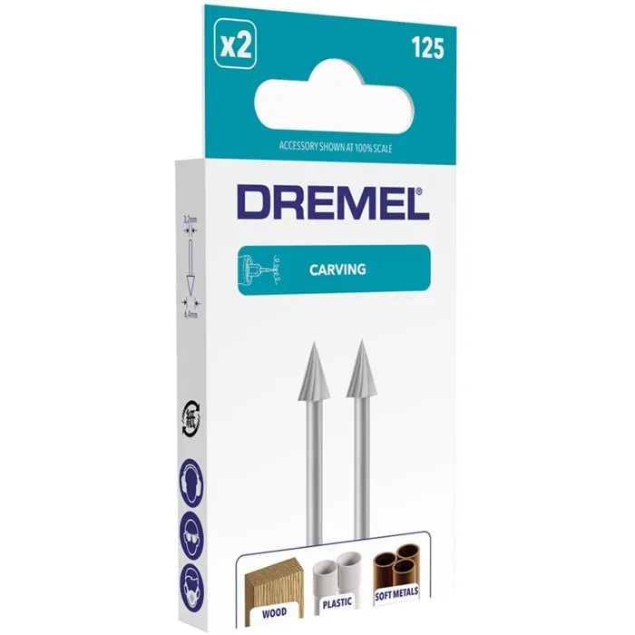 Dremel Lote 2 Cortadores Alta Velocidad 6.4mm (125) para Metal, Plástico y Madera