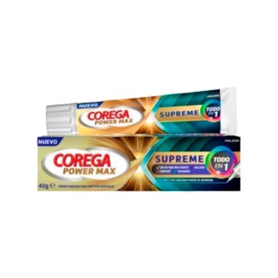 Corega Power Max Supreme Todo En 1 Adhesivo Para Prótesis Dentales 40 G