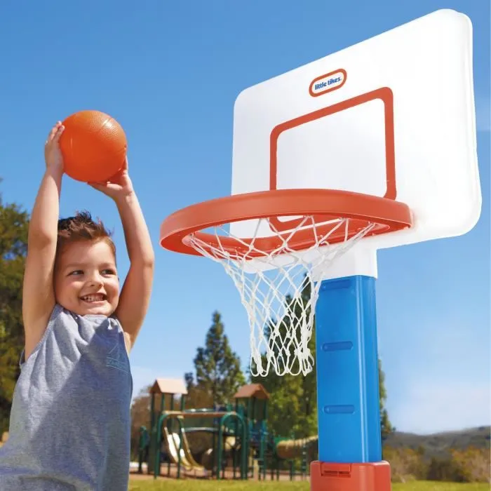 Little Tikes Aro Baloncesto TotSport Easy Score - Ajustable con altura, retorno automático y borde de seguridad para 18 meses+