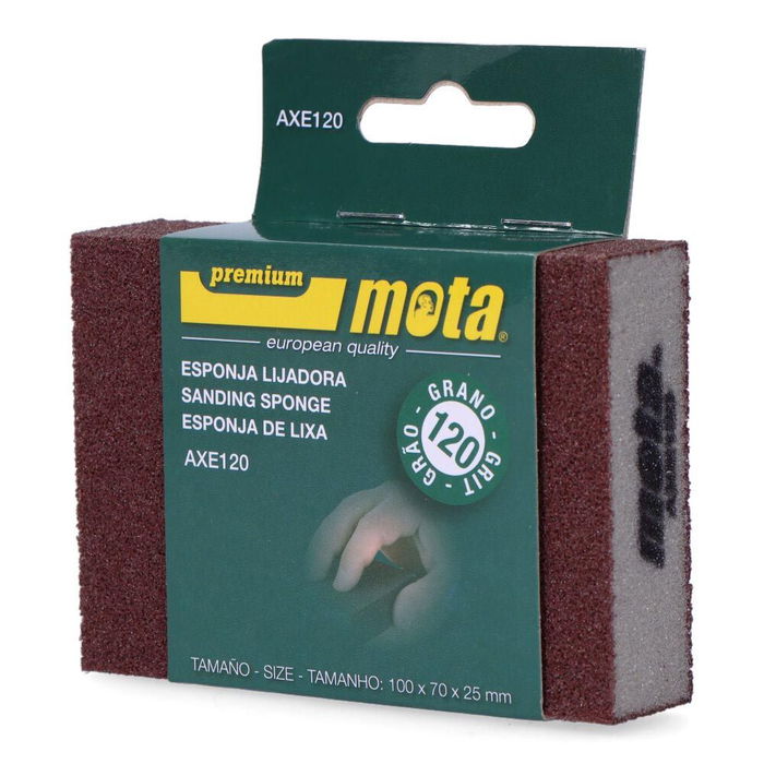 Mota Herramientas Esponja Lijadora de Aluminio Grano 120 para Pared, Metalúrgica y Madera 170 x 70 x 25 mm