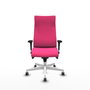 PIQUERAS Y CRESPO Sillón Albacete con mecanismo Sincro, Similpiel Rosa y Base Blanca