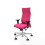 PIQUERAS Y CRESPO Sillón Albacete con mecanismo Sincro, Similpiel Rosa y Base Blanca