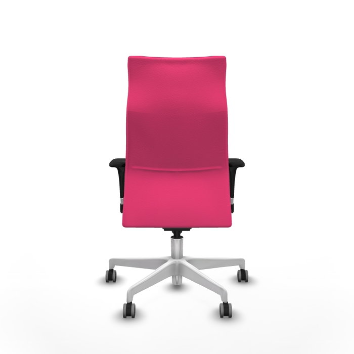 PIQUERAS Y CRESPO Sillón Albacete con mecanismo Sincro, Similpiel Rosa y Base Blanca