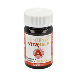Marnys Vitahelp Vitamina A 5000 UI 120 Cápsulas - Contribuye al Funcionamiento Normal de la Visión, Complemento Alimenticio para Adultos