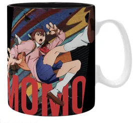 ABYstyle Taza Dan Da Dan Momo y Okarun 460 mL Cerámica Resistente Apta Microondas Lavavajillas Licencia Manga