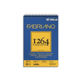 Bloc De Dibujo Fabriano 1264 Esbozo Con Espiral Grano Natural A4 90G 120H