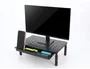 Q-connect Soporte para monitor metálico regulable en altura con bandeja