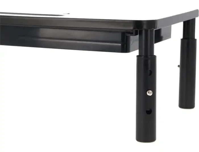 Q-Connect Soporte Metálico para Monitor Regulable en Altura con Bandeja de Organización, 370 x 235 x 145 mm, Color Gris