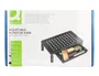 Q-Connect Soporte Metálico para Monitor Regulable en Altura con Bandeja de Organización, 370 x 235 x 145 mm, Color Gris
