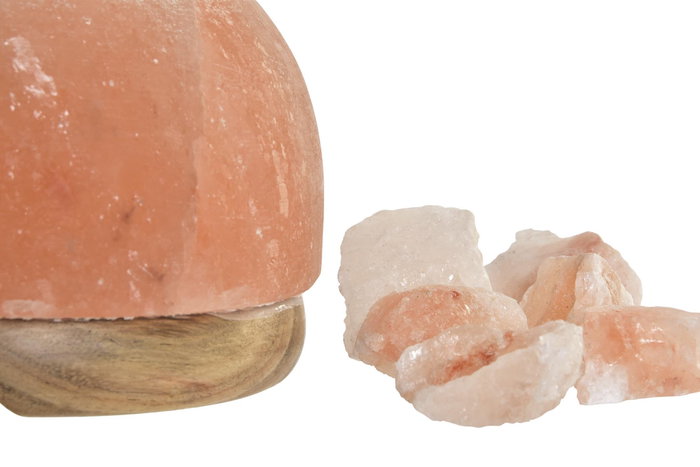DKD Home Decor Lámpara de Sal del Himalaya Huevo, Estilo Árabe, 16x18x16 cm, Naranja, con Bombilla E14, Natural
