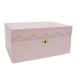 DKD Home Decor Joyero Musical de Madera y Espejo Rosa 21x15x10 cm