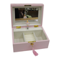 DKD Home Decor Joyero Musical de Madera y Espejo Rosa 21x15x10 cm