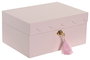 DKD Home Decor Joyero Romantico Rosa Madera Espejo Musical 21x15x10 cm