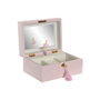 DKD Home Decor Joyero Musical de Madera y Espejo Rosa 21x15x10 cm
