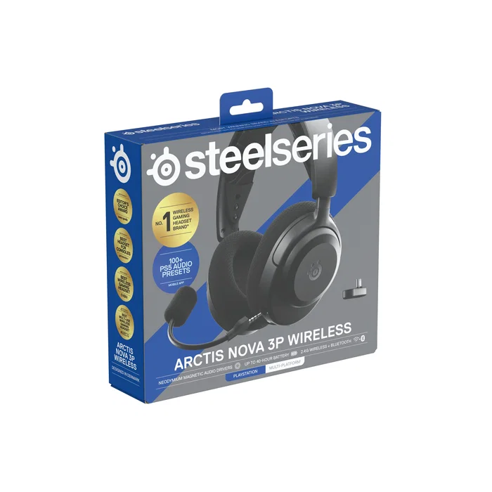 SteelSeries Arctis Nova 3P Auriculares Inalámbricos Negro